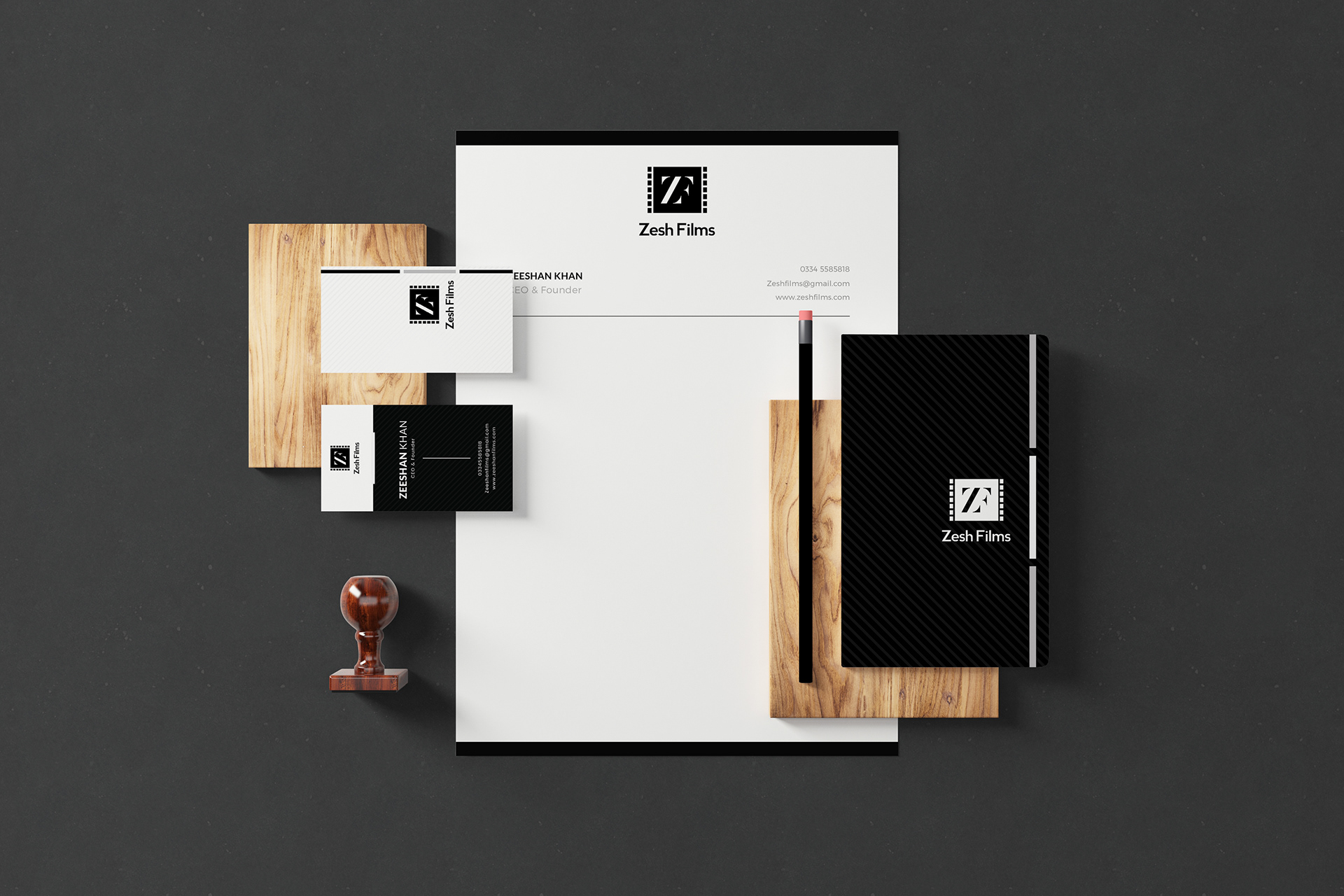 Zesh Films logo and branding