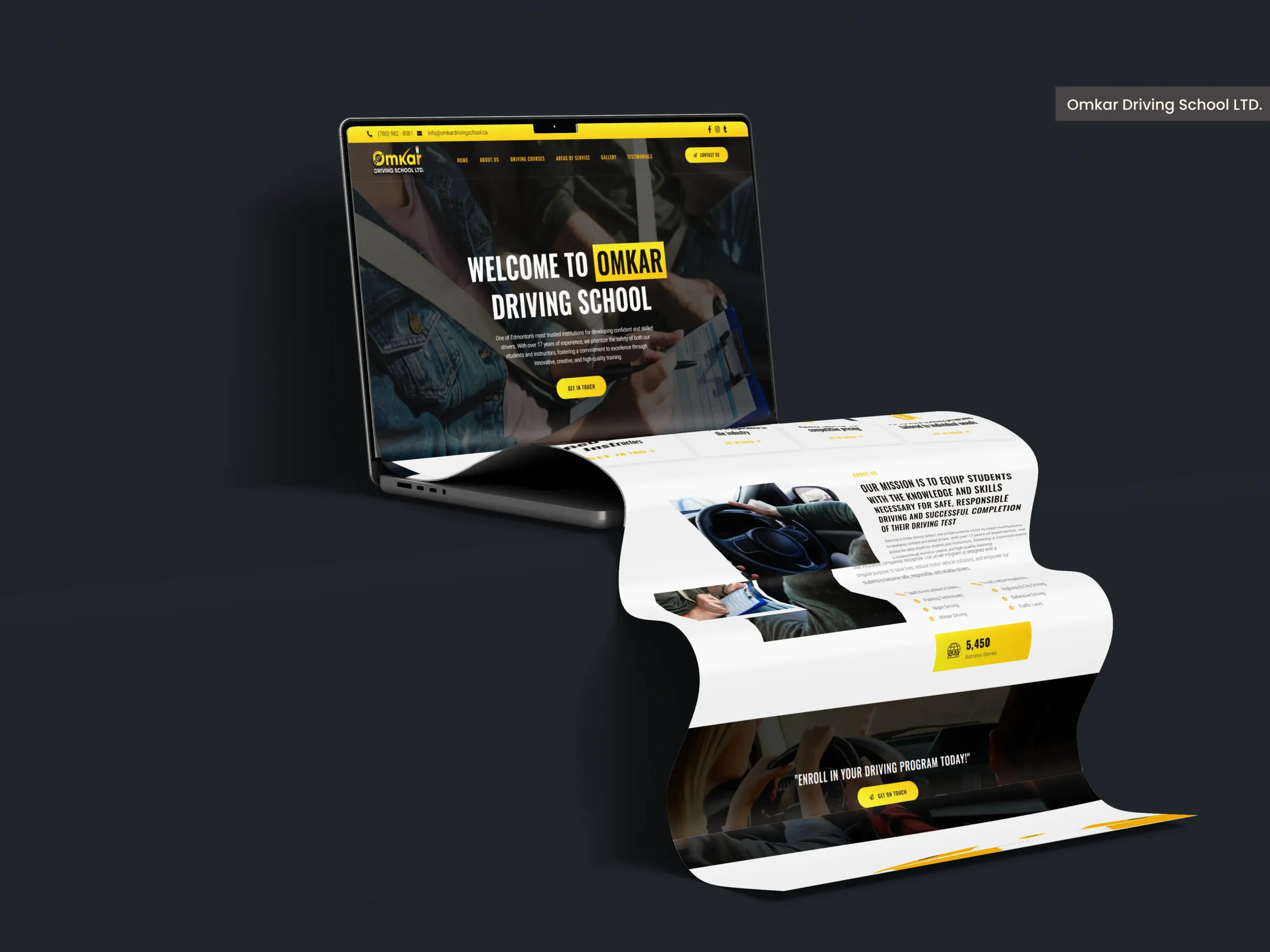 omkar driving school mockup