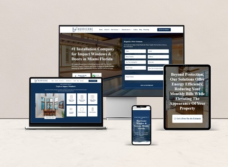 Hurricane Window and Screen website presentation