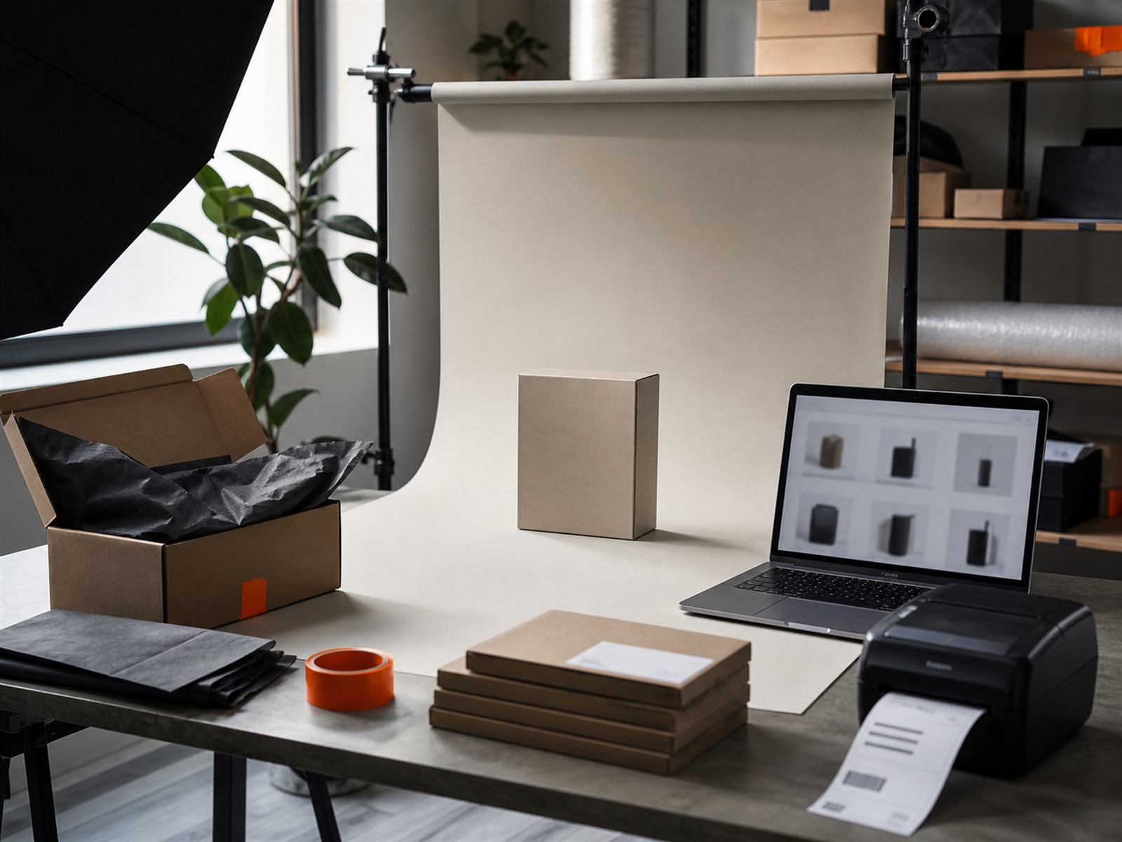 Ecommerce product photography and fulfilment workspace