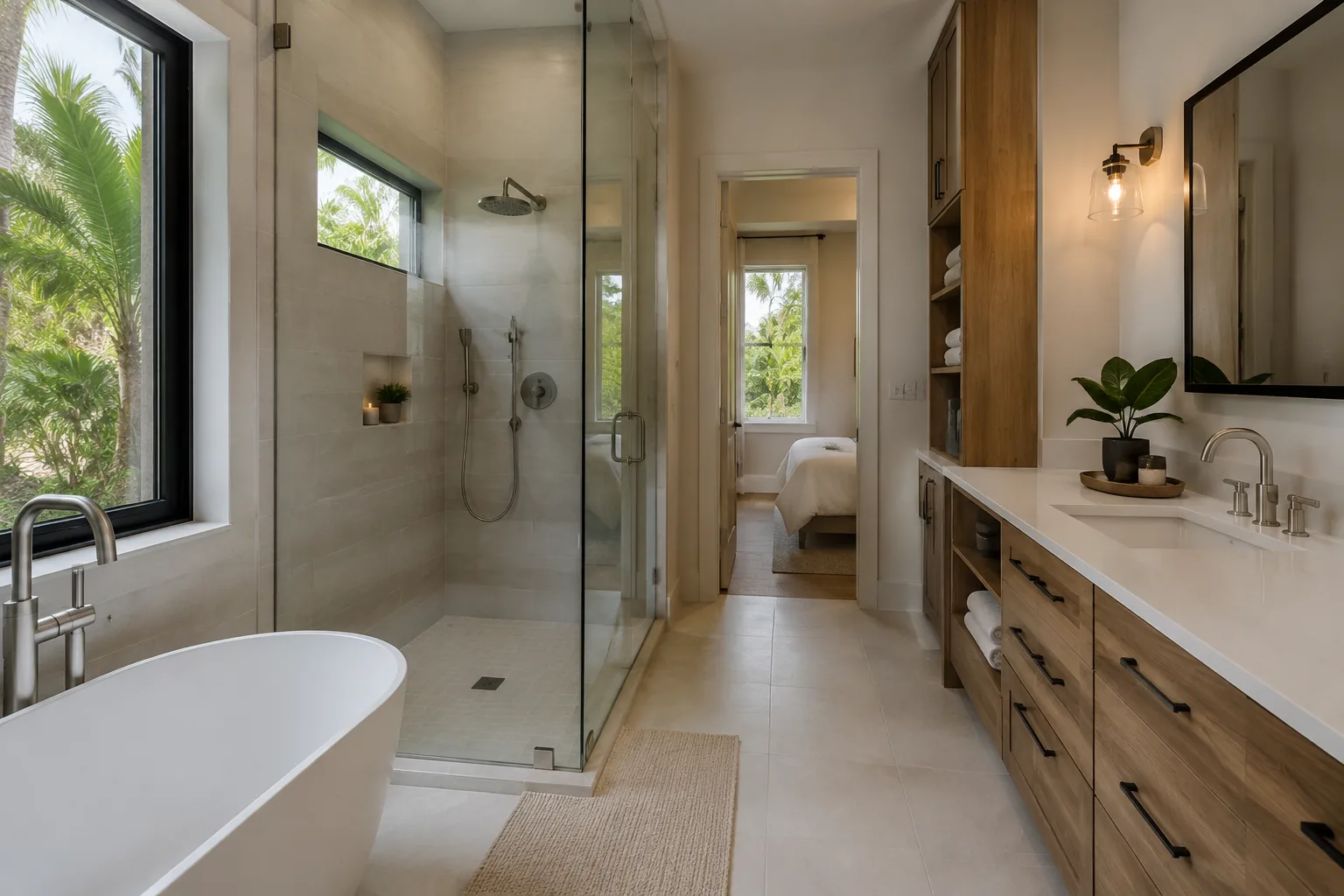 Representative completed residential bathroom remodel