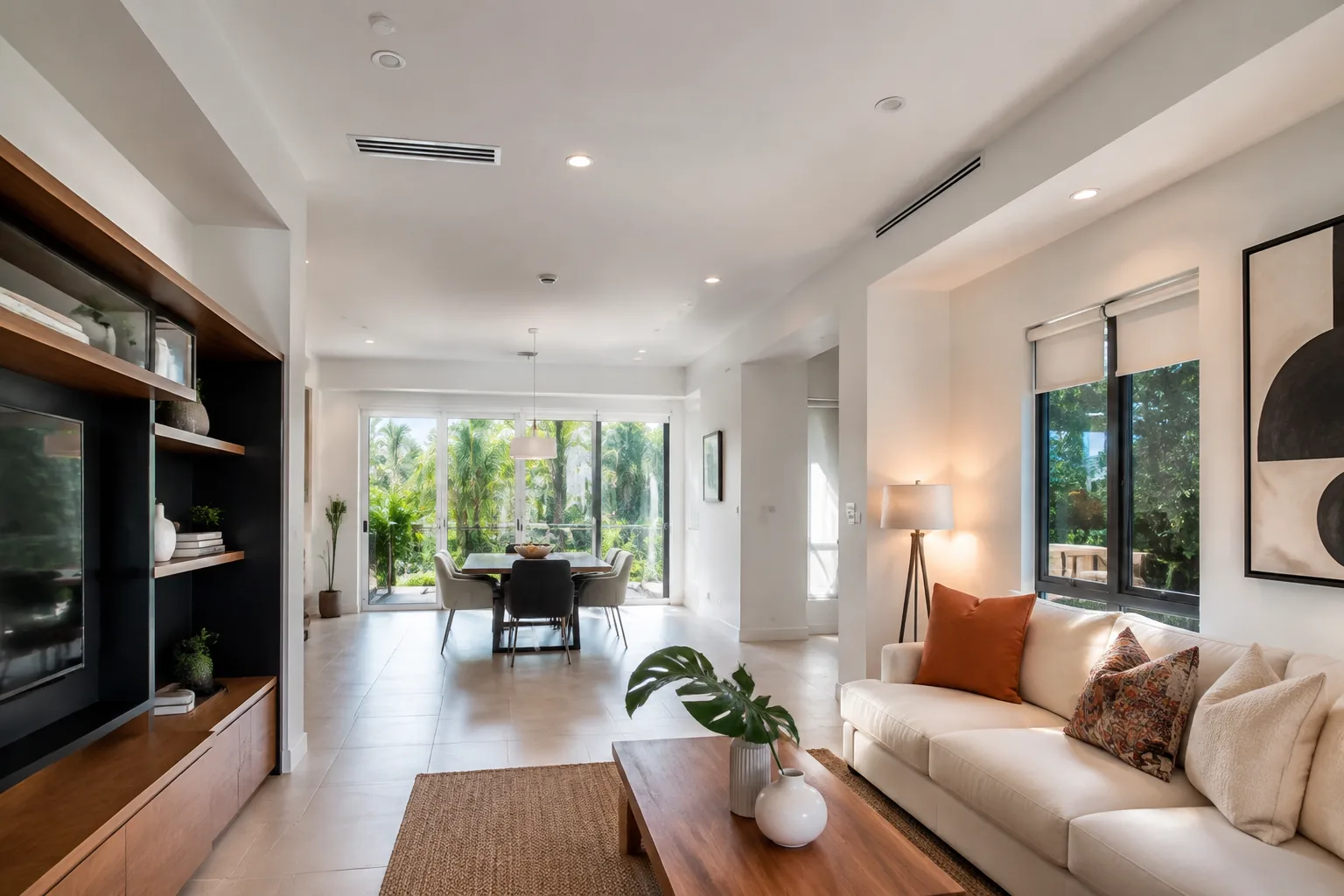 Representative modern residential interior with a professionally designed HVAC system